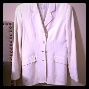 Off white linen blend blazer